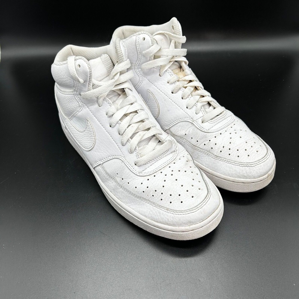 NIKE Court Vision Mid Mens Basketball Shoe CD5466-100 White Size 9.5